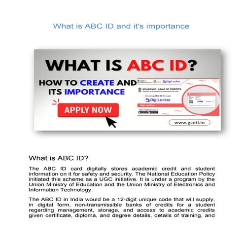 What is ABC ID and It's Importance , why it's important