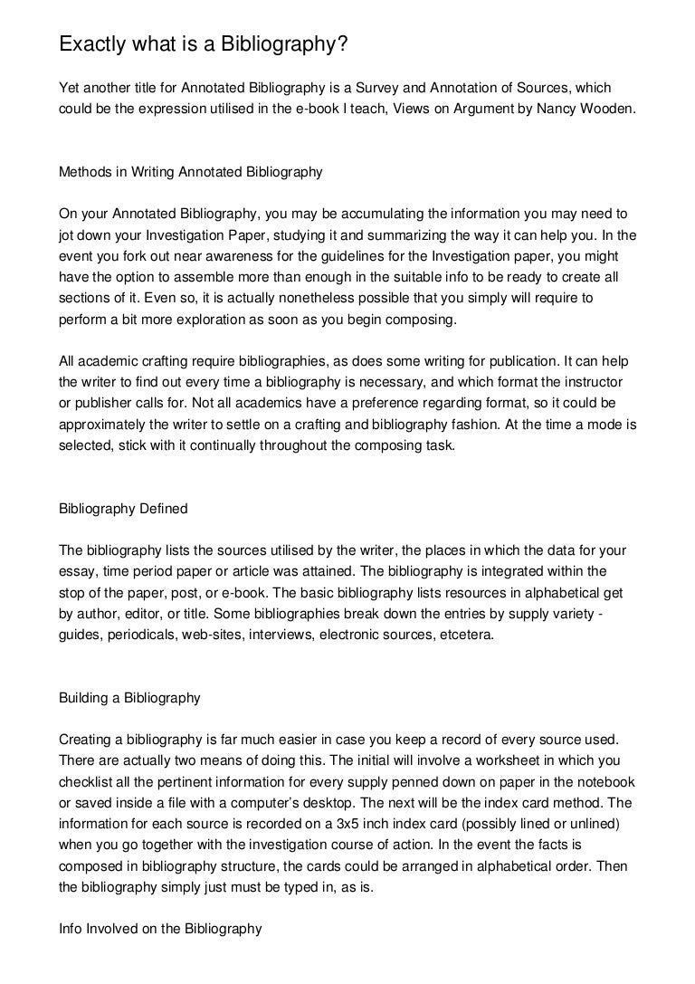 what is bibliography pdf