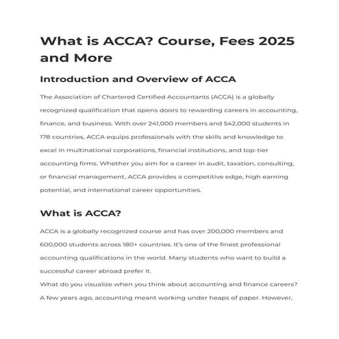 What is ACCA? Course Details, Salary & Comparison 2025