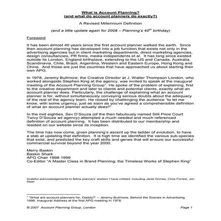 What is Account Planning? (and what do account planners do exactly?)