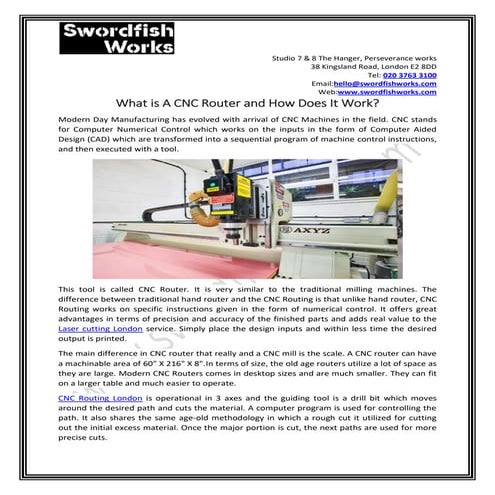 What is a cnc router and how does it work | PDF