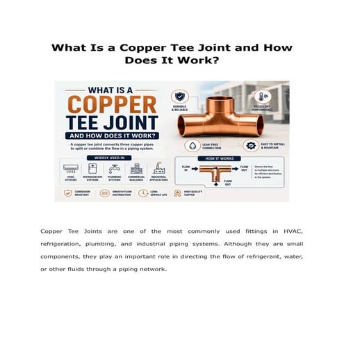 What Is a Copper Tee Joint and How Does It Work | PDF