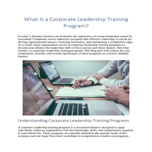 What Is a Corporate Leadership Training Program