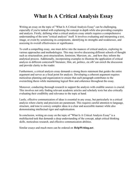 Examples Of Critical Analysis Essays.pdf
