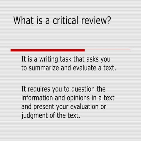 WHAT SHOULD A CRITICAL REVIEW INCLUDE visual data 4