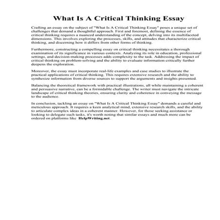 What Is A Critical Thinking Essay.pdf