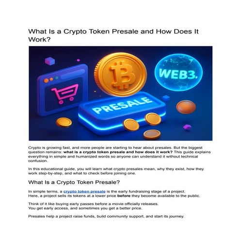What Is a Crypto Token Presale and How It Works | Ultimate Guide