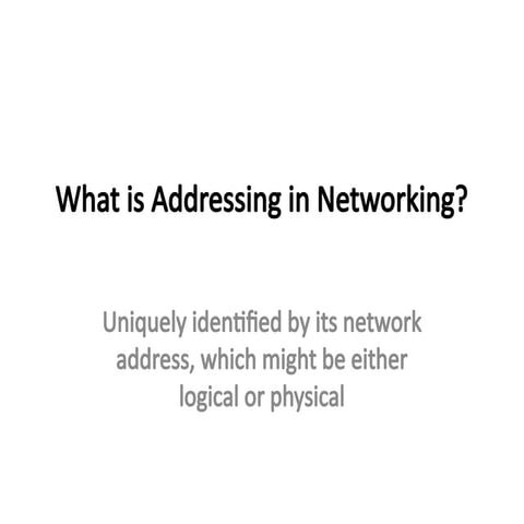 What is Addressing in Networking in Computer Networks | PPTX