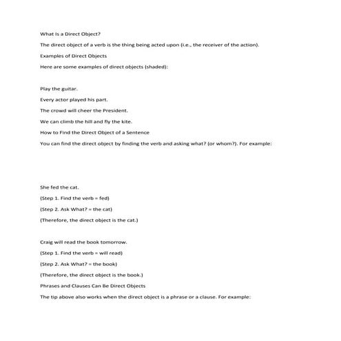 What is a direct object