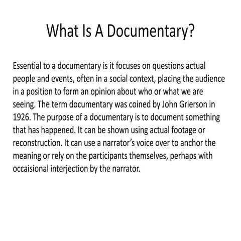 What is a documentary