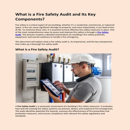 What is a Fire Safety Audit and Its Key Components.