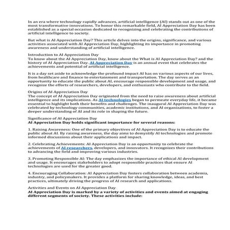 Check out the details about what is AI Appreciation Day