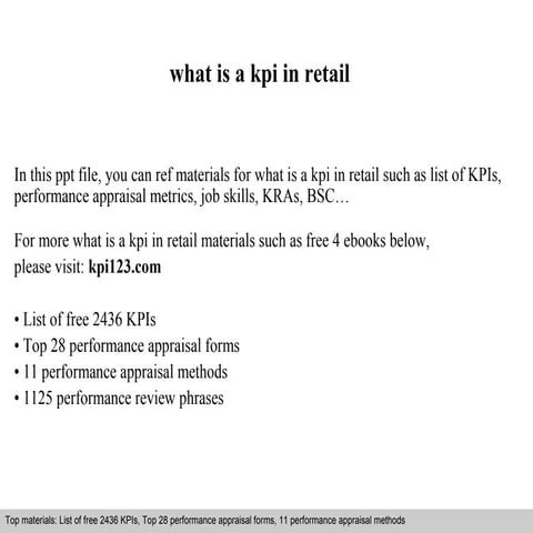 What is a kpi in retail