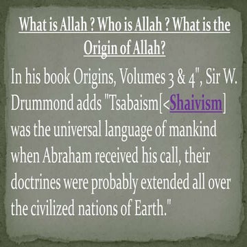 What is allah who is allah what is the origin of allah | PPTX