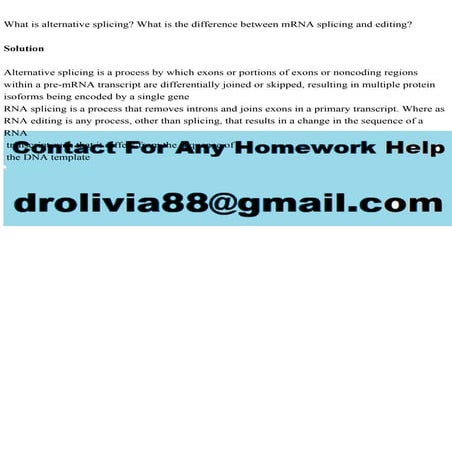 What is alternative splicing What is the difference between mRNA sp.pdf