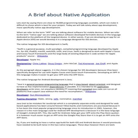 What is a Native Application and Why We Need Them