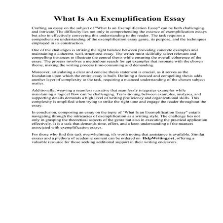 What Is An Exemplification Essay.pdf