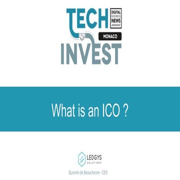 What is an ICO? @TechInvestMonaco