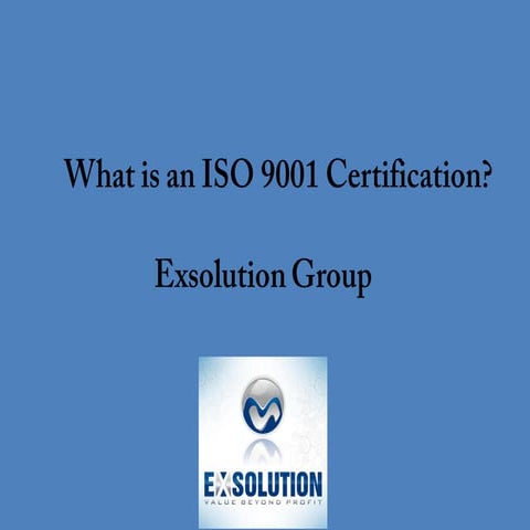 What is an iso 9001 certification