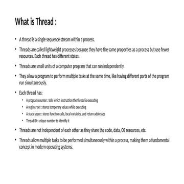 Threads (operating System) | PPTX