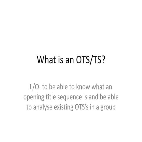 What is an ots | PPT