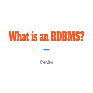 What is an RDBMS?