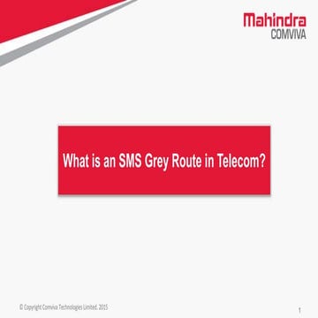 What is SMS Grey Route in Telecom?