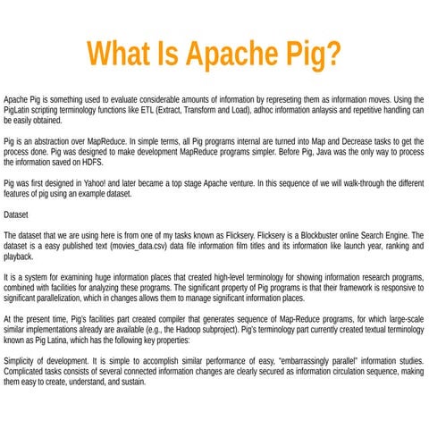 What is apache pig