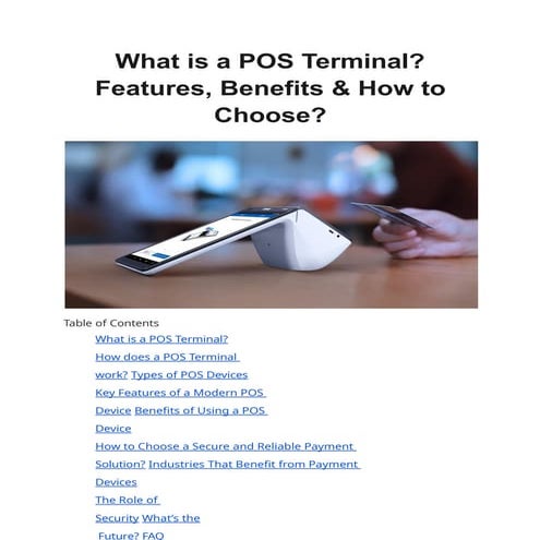 POS Terminals Explained: Features, Benefits & How to Choose?