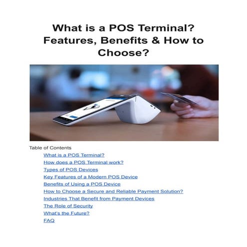 What is a POS Terminal? Features, Benefits & How to Choose?
