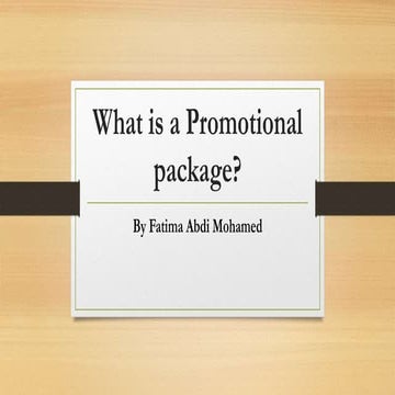 What is a promotional package media