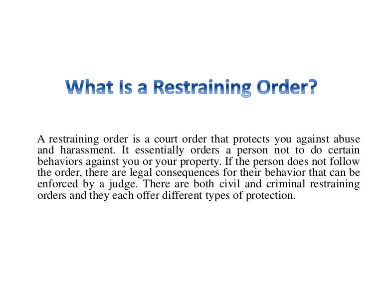 What Is a Restraining Order?