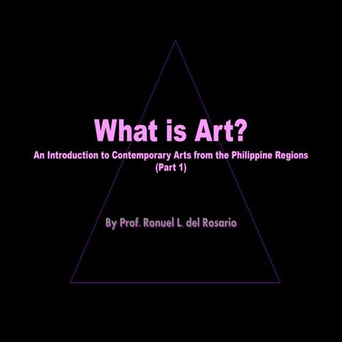 What is art? Different definitions of art as an introduction to 'Contemporary...