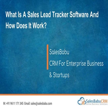 What is a sales lead tracker software and how does it work 