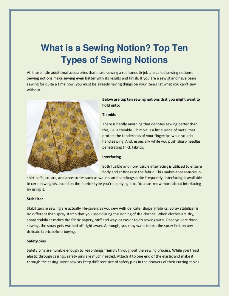 What Is A Sewing Notion? Top Ten Types of Sewing Notions