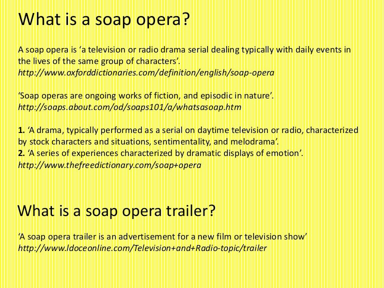 What is a soap opera task 1