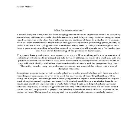 What is a sound designer