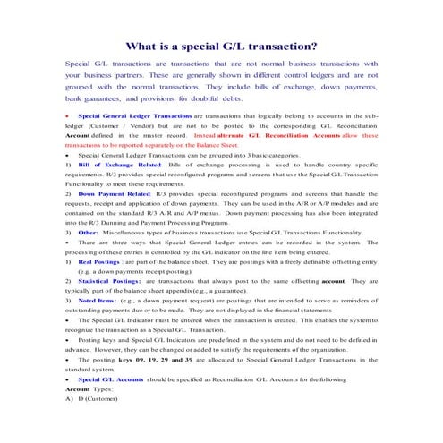 What is a special gl