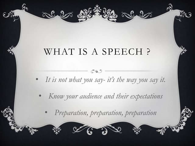 What is a speech