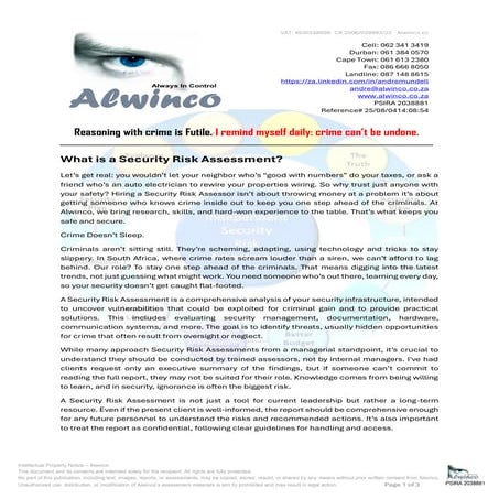 Security Risk Assessment | PDF
