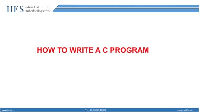 What is a structure of a 'C' program