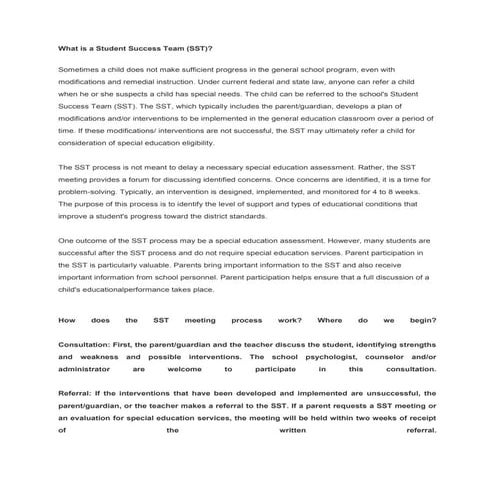 What is a student success team