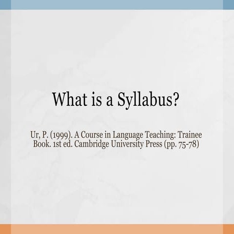What is a syllabus | PPT