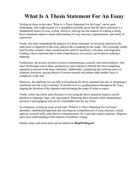 What Is A Thesis Statement For An Essay. 15 Thesis Statement Examples to Insp...