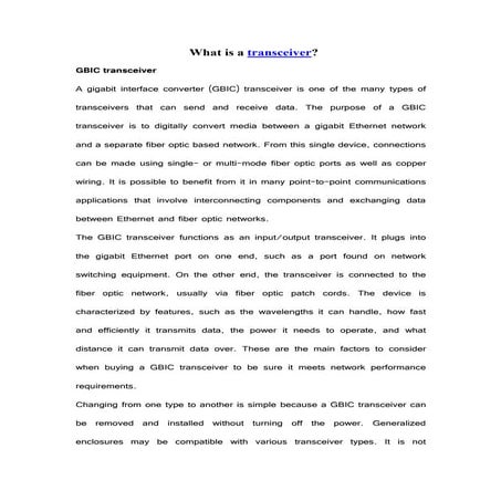 What is a transceiver