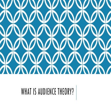 What is audience theory?