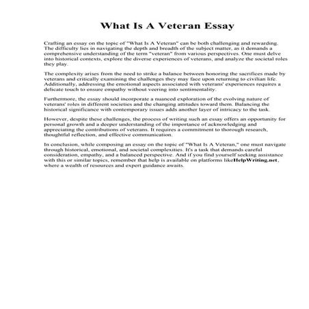 What Is A Veteran Essay. Santa Barbara and Ventura Colleges of Law