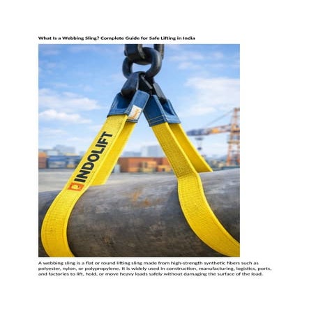 What Is a Webbing Sling? Complete Guide for Safe Lifting in India | DOCX