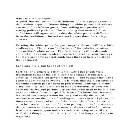What Is a White PaperA quick internet search for definitions of.docx