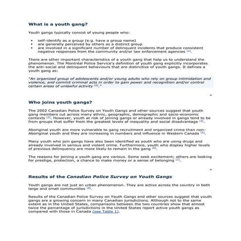 Youth Gangs in Canada